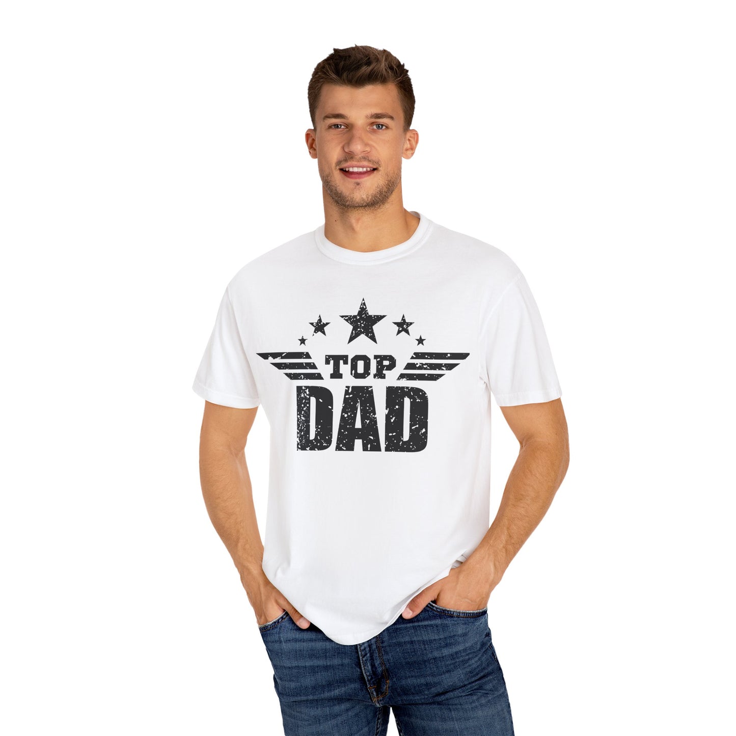 Top Dad Garment-Dyed T-Shirt | Gift for Father's Day, Unisex Casual Wear, Dad Tee, Birthday Gift, Everyday Comfort