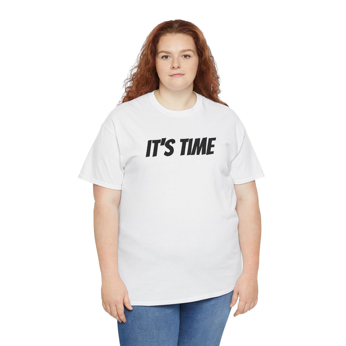 It's Time Unisex Heavy Cotton Tee, Motivational T-Shirt, Casual Wear, Gift Idea for Friends, Daily Apparel, Relaxed Fit