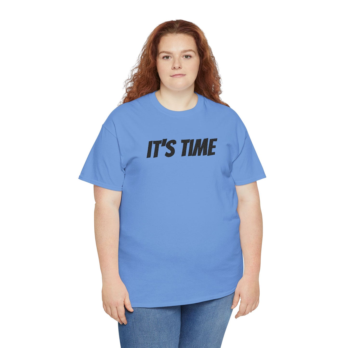 It's Time Unisex Heavy Cotton Tee, Motivational T-Shirt, Casual Wear, Gift Idea for Friends, Daily Apparel, Relaxed Fit