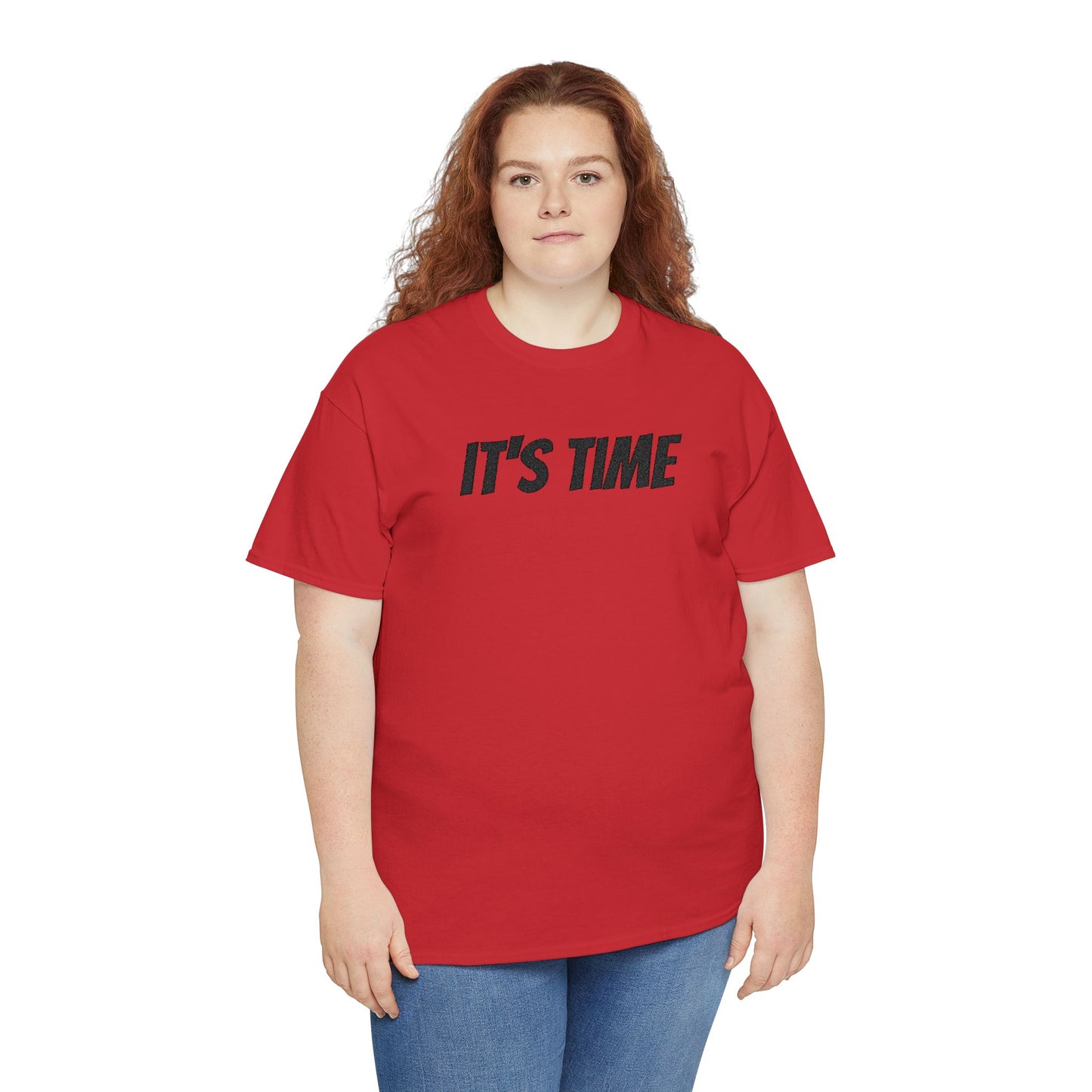 It's Time Unisex Heavy Cotton Tee, Motivational T-Shirt, Casual Wear, Gift Idea for Friends, Daily Apparel, Relaxed Fit