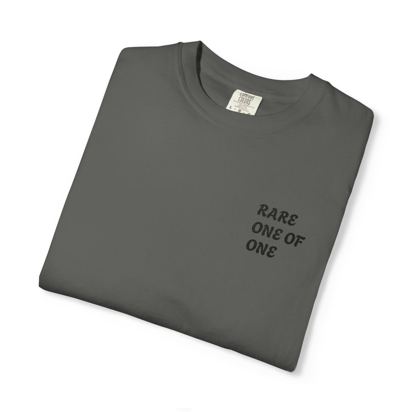 Unique Garment-Dyed T-shirt with 'Rare One of One' Design, Casual Wear, Gift for Him or Her, Streetwear, Art Enthusiast Apparel