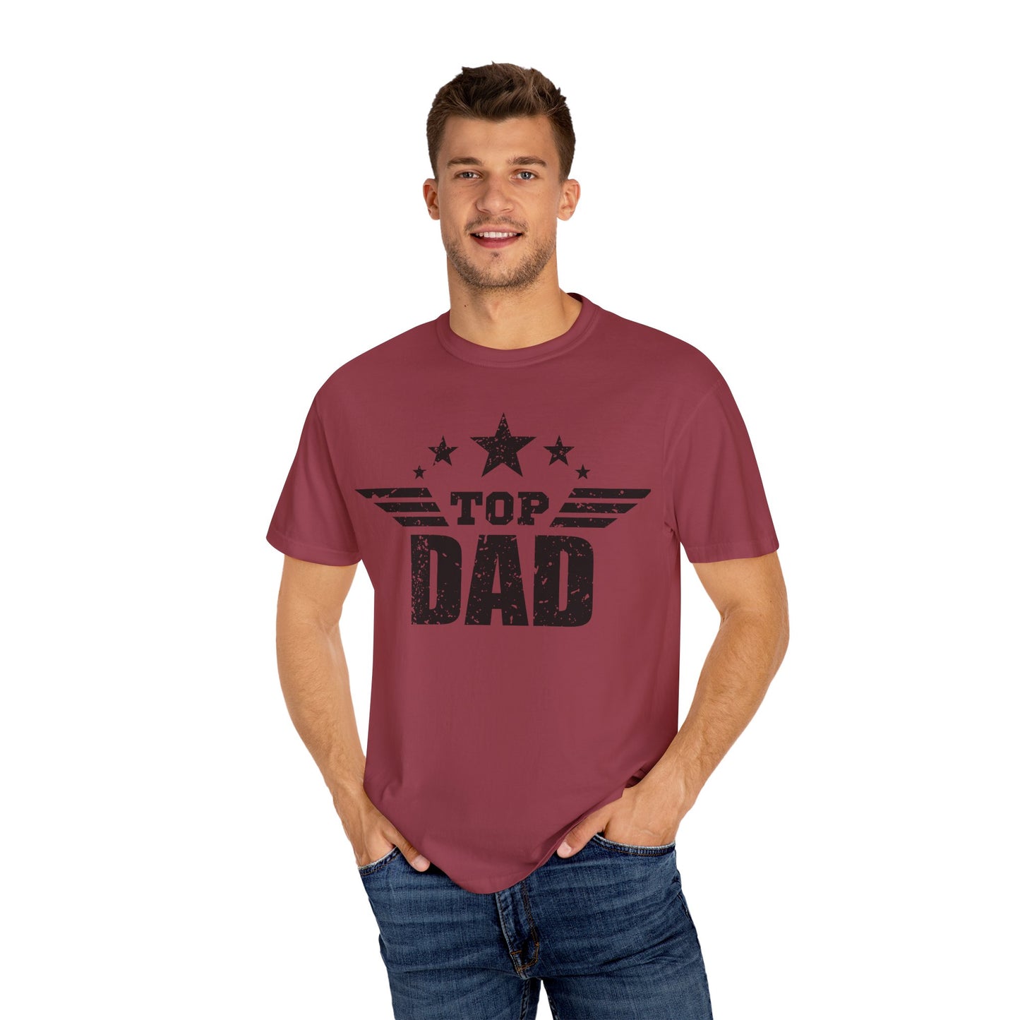 Top Dad Garment-Dyed T-Shirt | Gift for Father's Day, Unisex Casual Wear, Dad Tee, Birthday Gift, Everyday Comfort