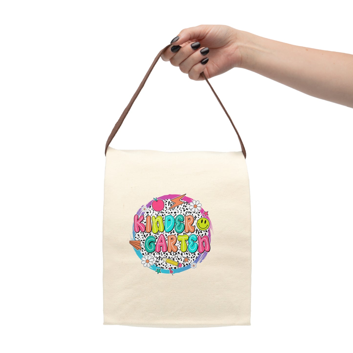 Canvas Lunch Bag With Strap, Lunch Box, Personalized Kids Lunch Bag, Tote Bag.