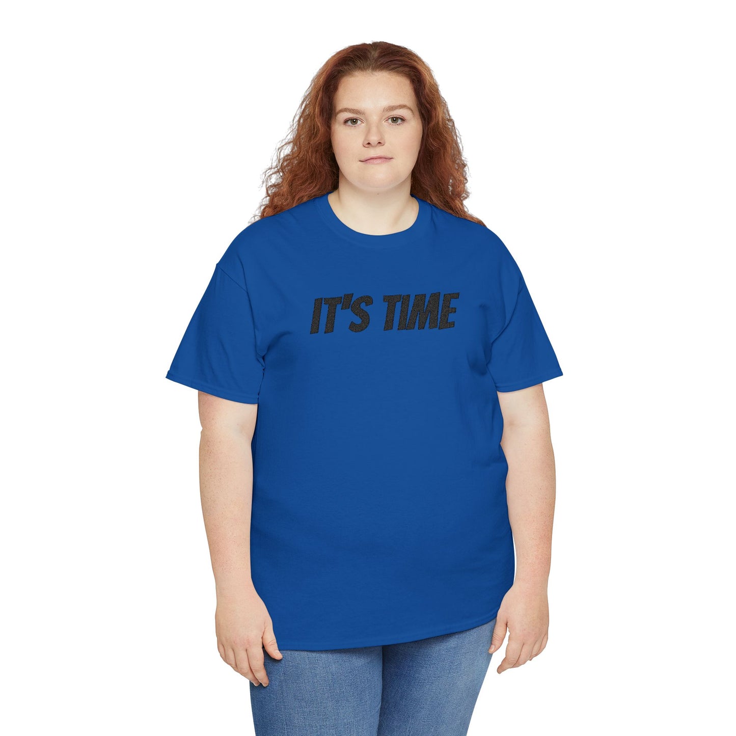 It's Time Unisex Heavy Cotton Tee, Motivational T-Shirt, Casual Wear, Gift Idea for Friends, Daily Apparel, Relaxed Fit