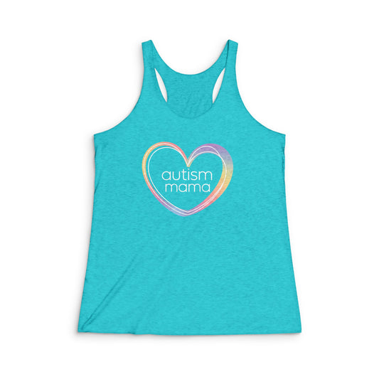 Autism Mama Racerback Tank Top | Supportive Gift for Special Needs Moms | Summer Workout Wear, Autism Awareness, Everyday Comfort