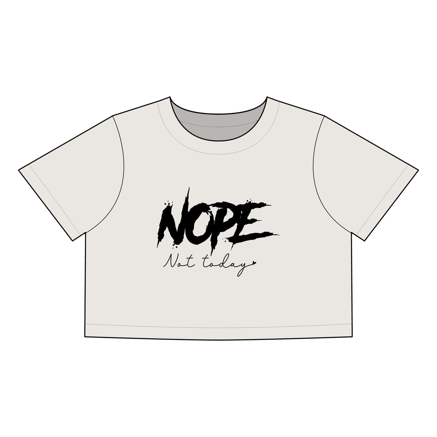 Funny Quote Women's Faded Crop Tee - "NOPE Not Today"