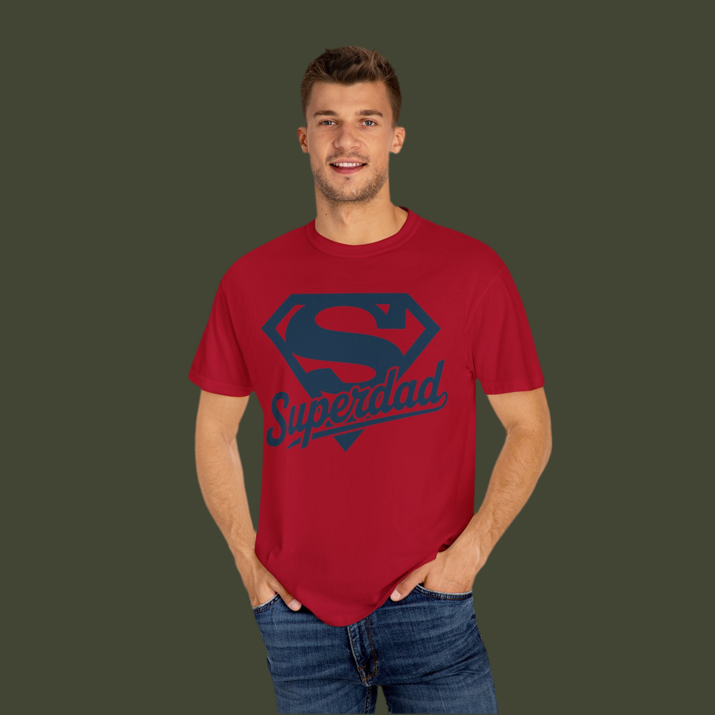 Superdad Unisex Garment-Dyed T-Shirt, Father's Day Gift, Dad T-Shirt, Birthday Gift, Family Reunion Wear, Casual Style