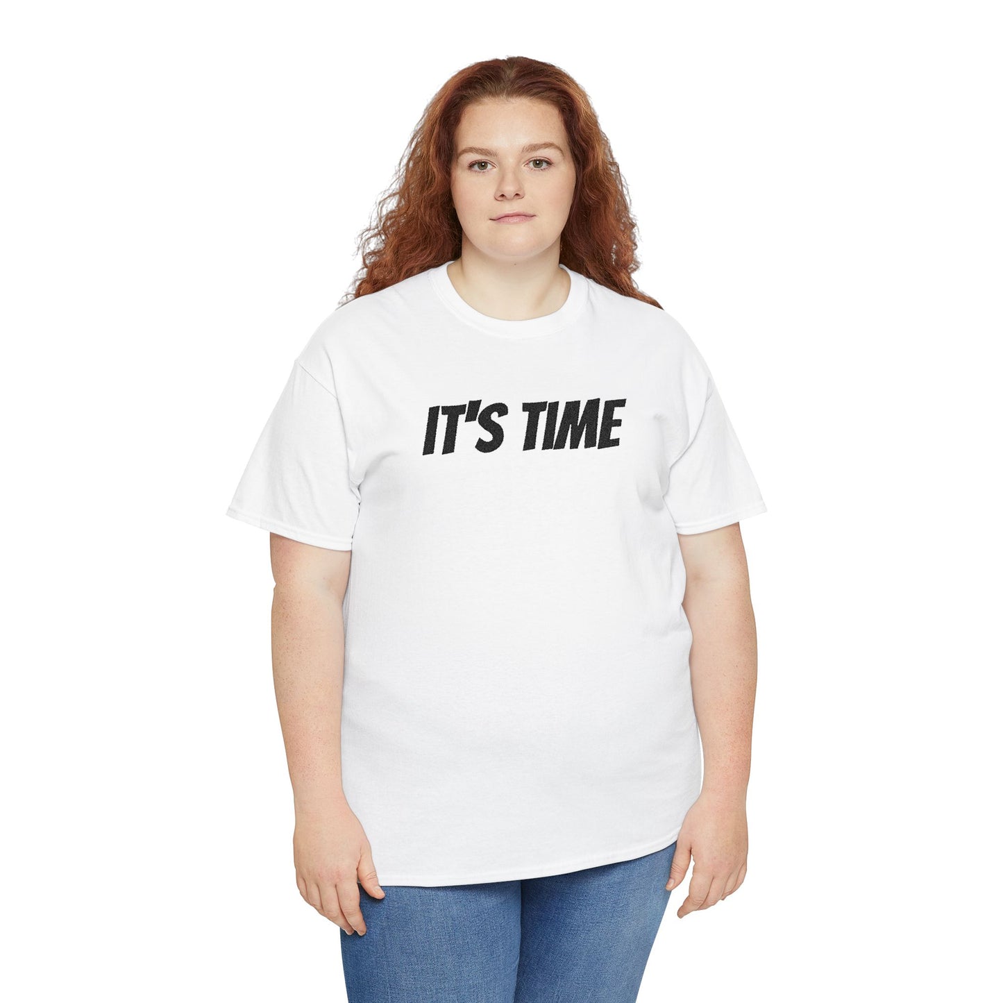 It's Time Unisex Heavy Cotton Tee, Motivational T-Shirt, Casual Wear, Gift Idea for Friends, Daily Apparel, Relaxed Fit