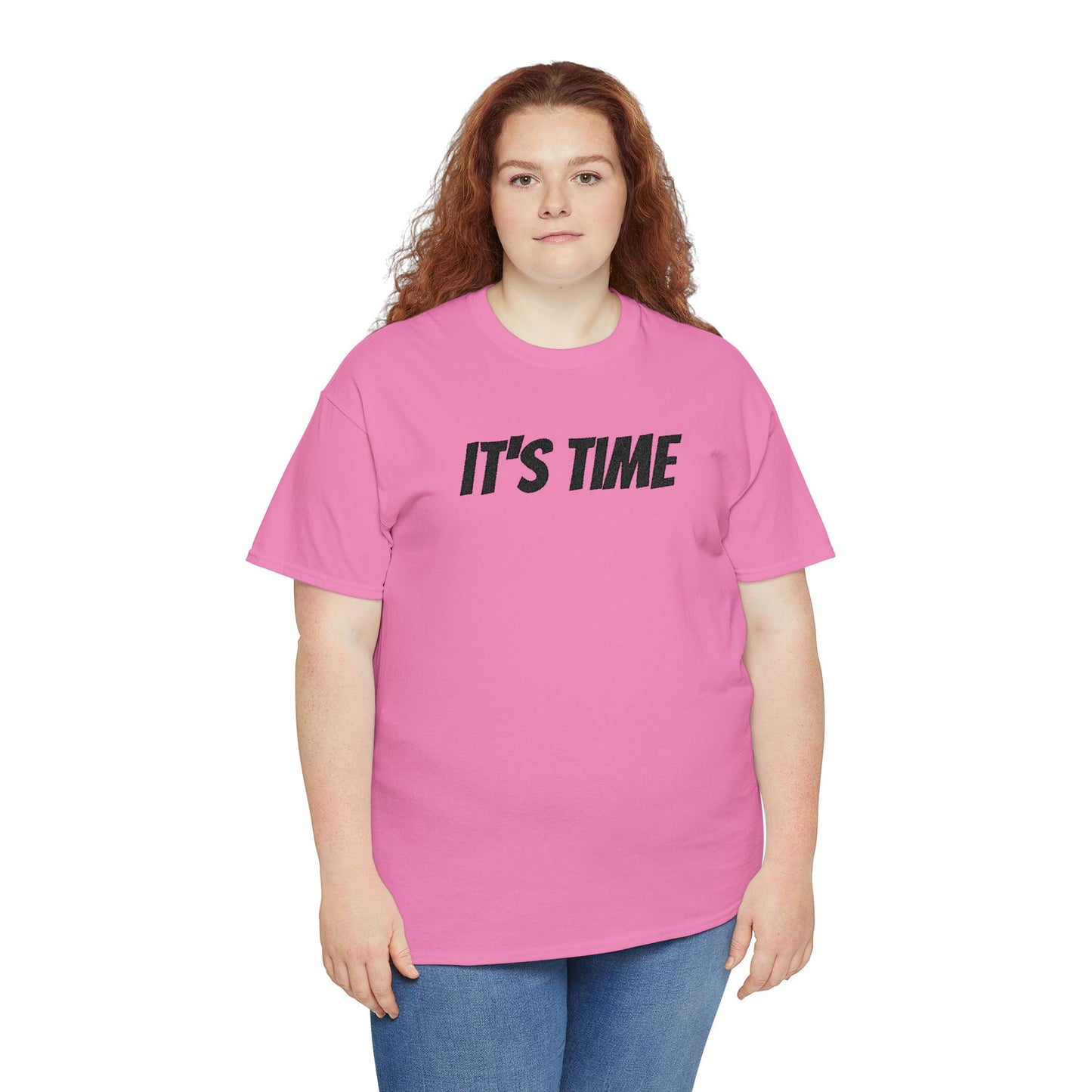 It's Time Unisex Heavy Cotton Tee, Motivational T-Shirt, Casual Wear, Gift Idea for Friends, Daily Apparel, Relaxed Fit