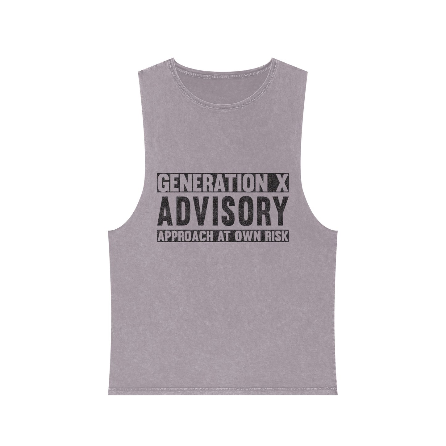 Generation X Advisory Stonewash Tank Top, Vintage Style Unisex Apparel, Summer Statement Shirt, Casual Wear, Gift for Millennials