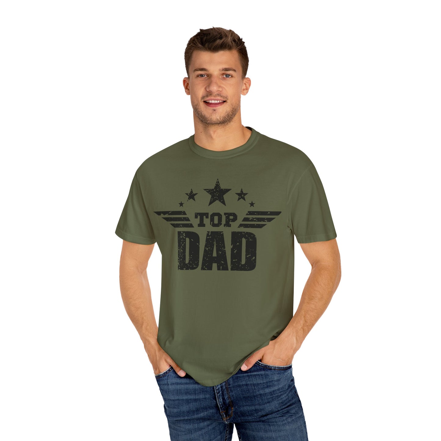 Top Dad Garment-Dyed T-Shirt | Gift for Father's Day, Unisex Casual Wear, Dad Tee, Birthday Gift, Everyday Comfort