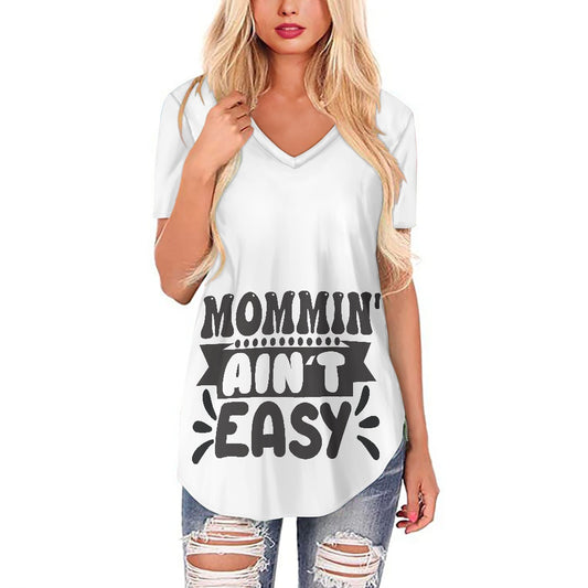 Long hem women's V-neck top