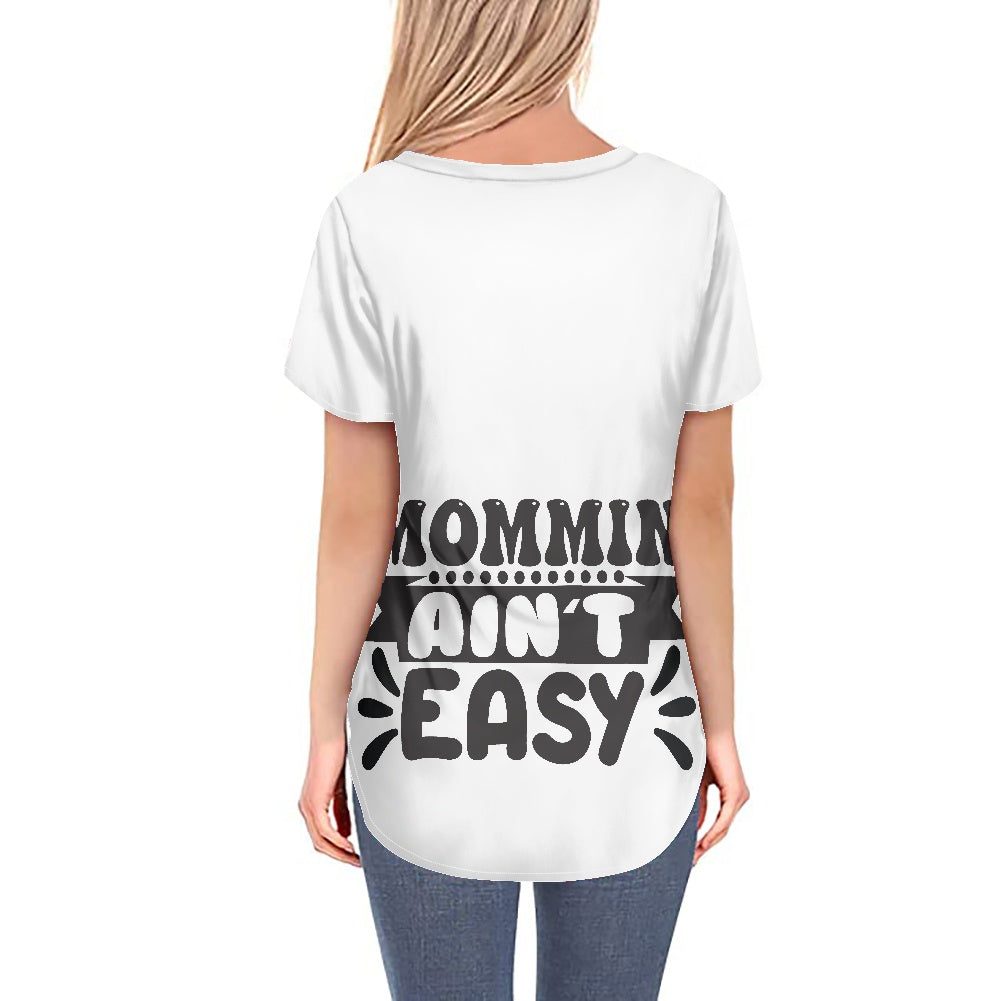 Long hem women's V-neck top