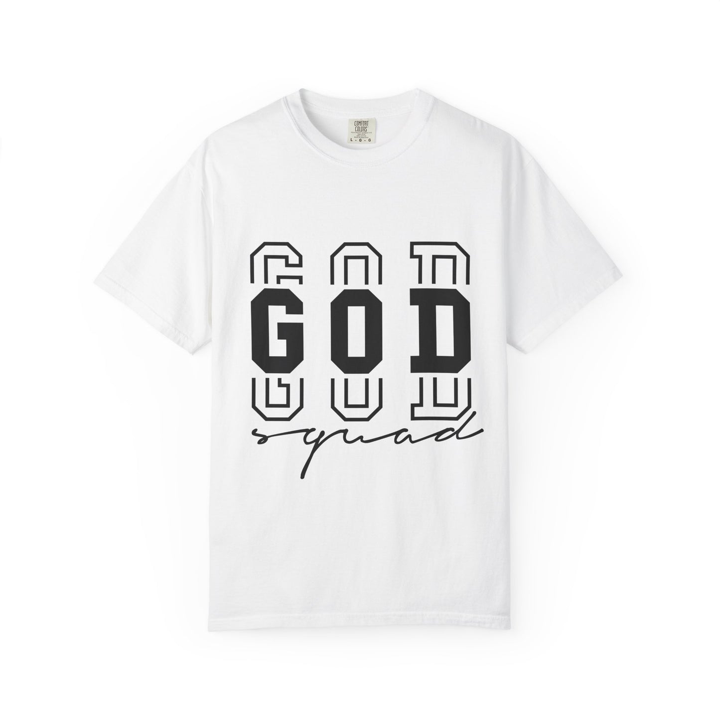 Unisex Garment-Dyed T-shirt with 'GOD Squad' Design - Perfect for Faith Events, Group Outings, Casual Wear, Christian Gifts, and More!