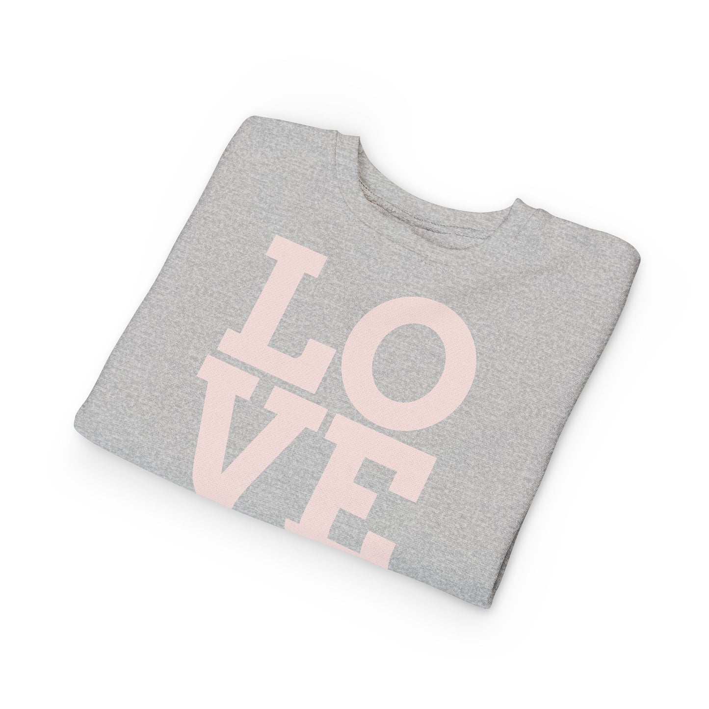 Toddler Sweatshirt with 'LOVE' Design - Cozy Kids Pullover, Cute Toddler Apparel, Gift for Baby Showers, Valentine's Day, Everyday Wear