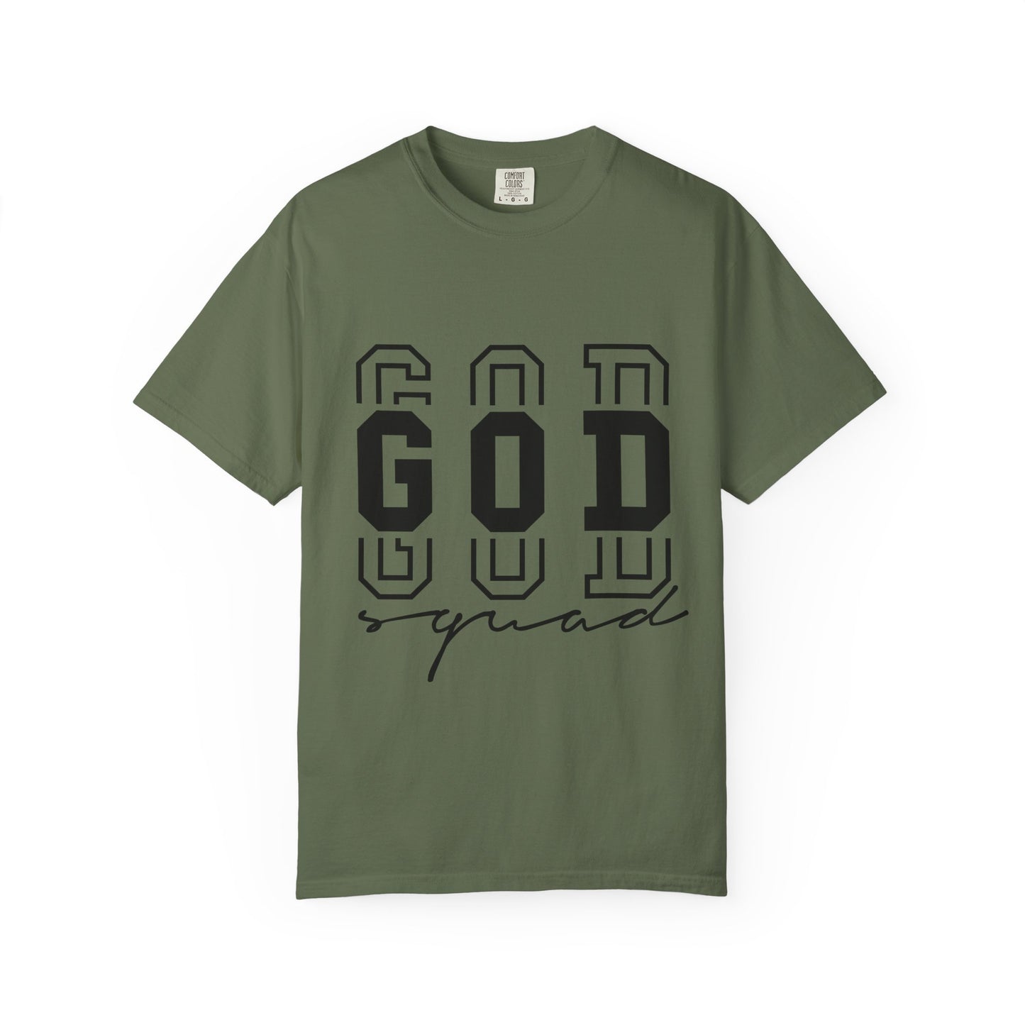Unisex Garment-Dyed T-shirt with 'GOD Squad' Design - Perfect for Faith Events, Group Outings, Casual Wear, Christian Gifts, and More!