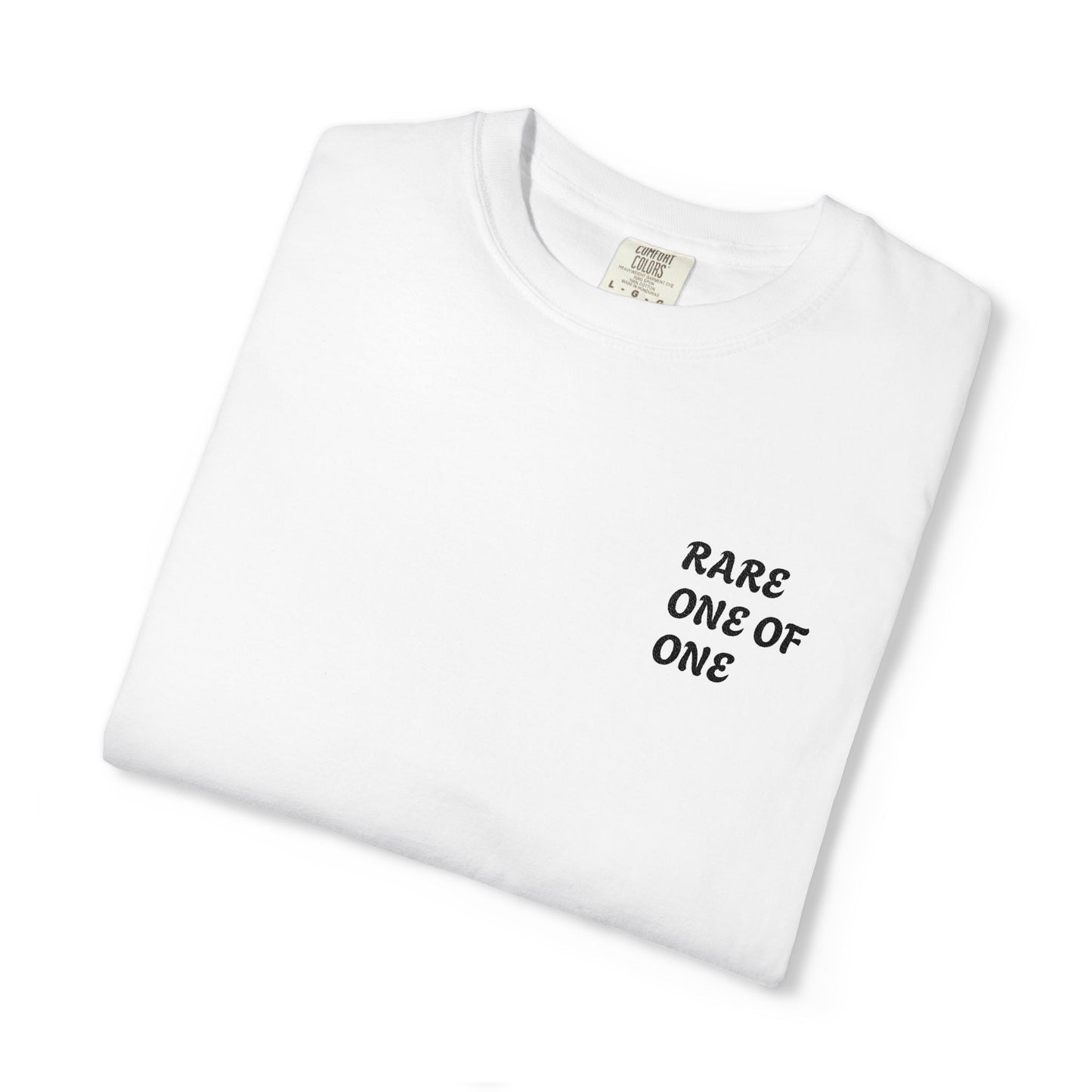 Unique Garment-Dyed T-shirt with 'Rare One of One' Design, Casual Wear, Gift for Him or Her, Streetwear, Art Enthusiast Apparel