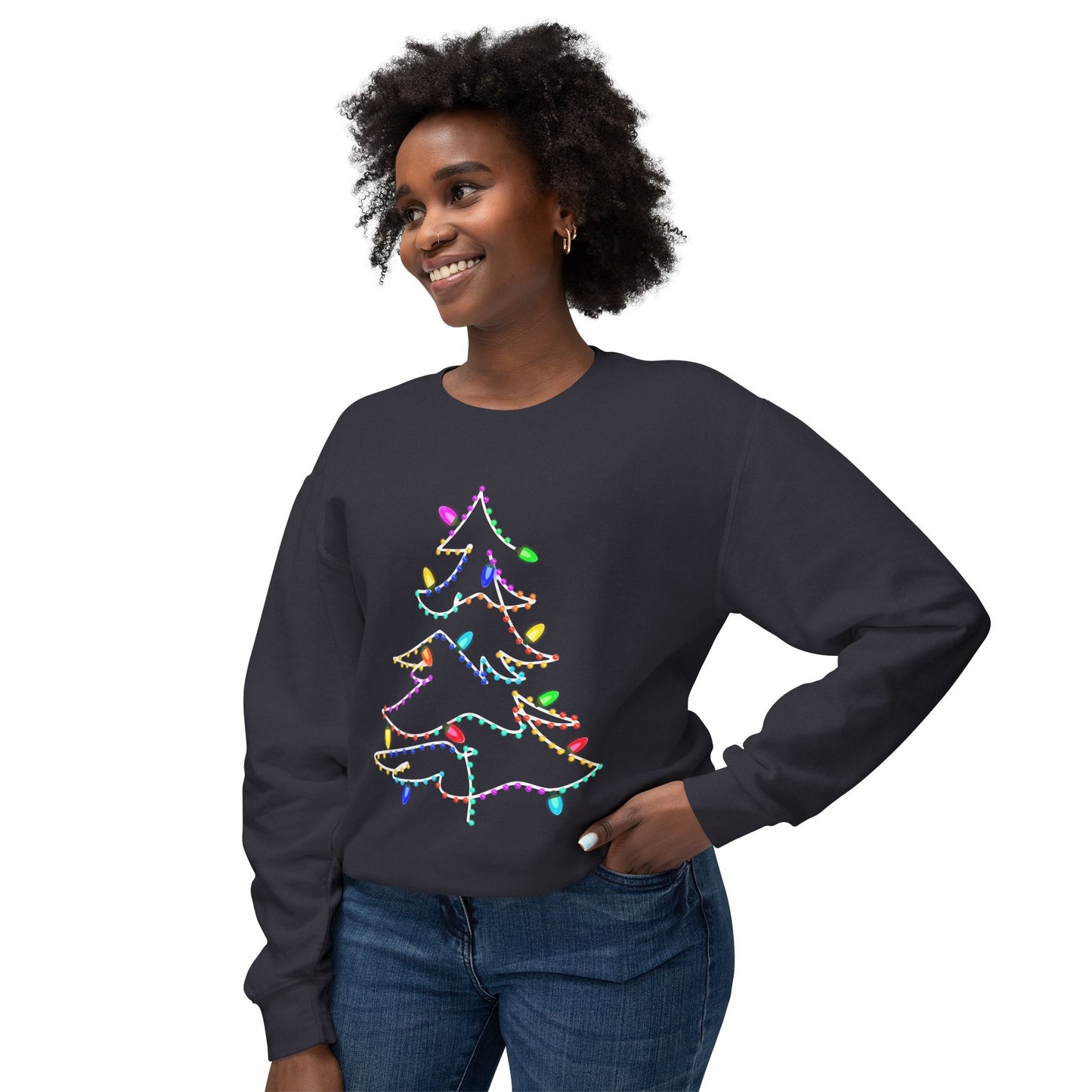 Christmas Tree Unisex Lightweight Crewneck Sweatshirt