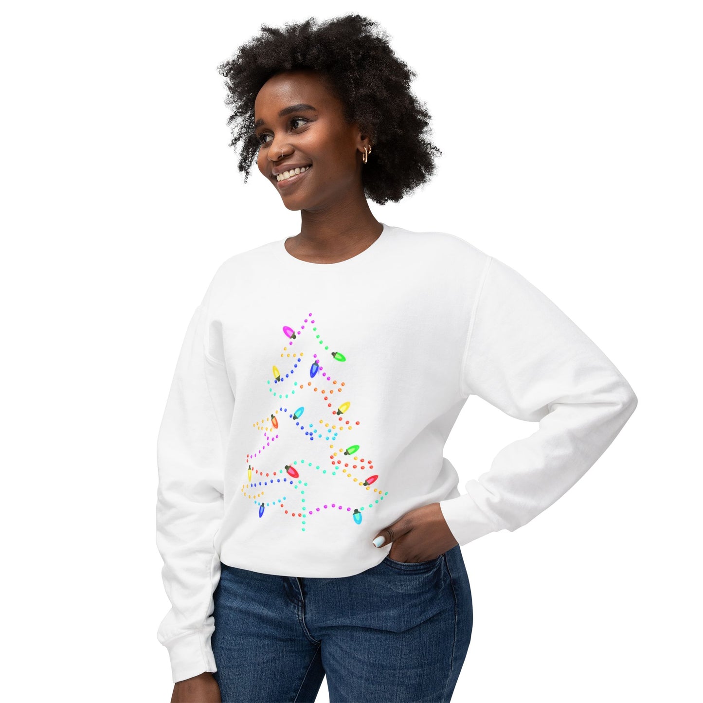 Christmas Tree Unisex Lightweight Crewneck Sweatshirt