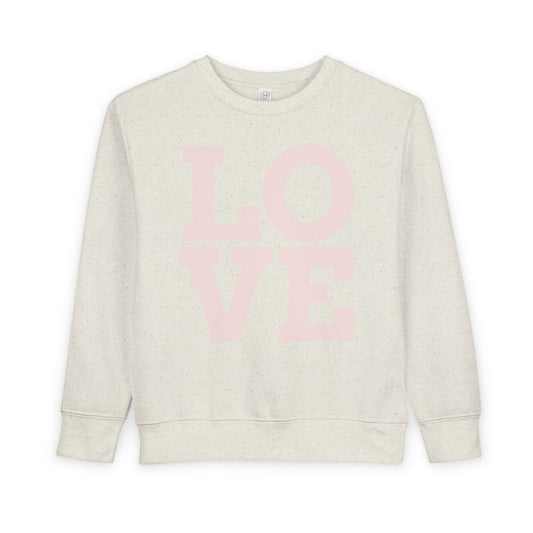Toddler Sweatshirt with 'LOVE' Design - Cozy Kids Pullover, Cute Toddler Apparel, Gift for Baby Showers, Valentine's Day, Everyday Wear