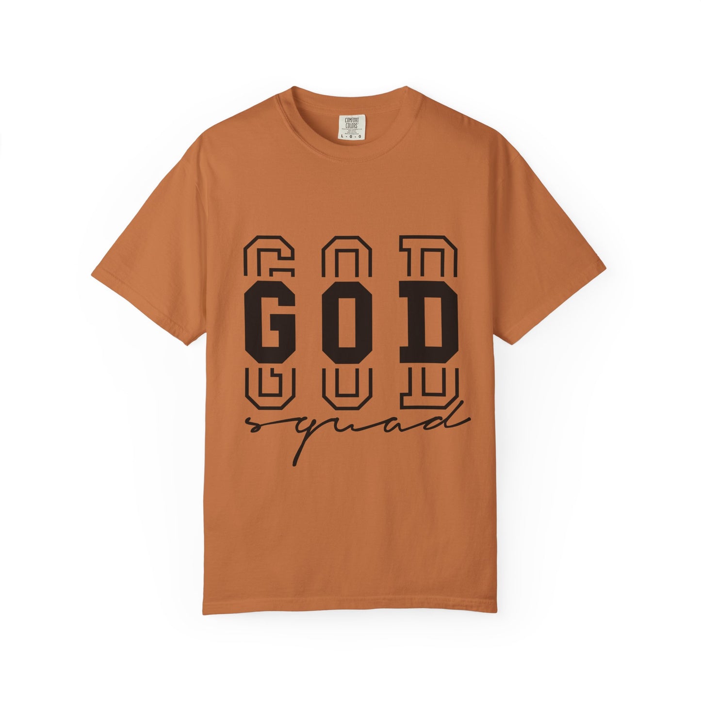 Unisex Garment-Dyed T-shirt with 'GOD Squad' Design - Perfect for Faith Events, Group Outings, Casual Wear, Christian Gifts, and More!