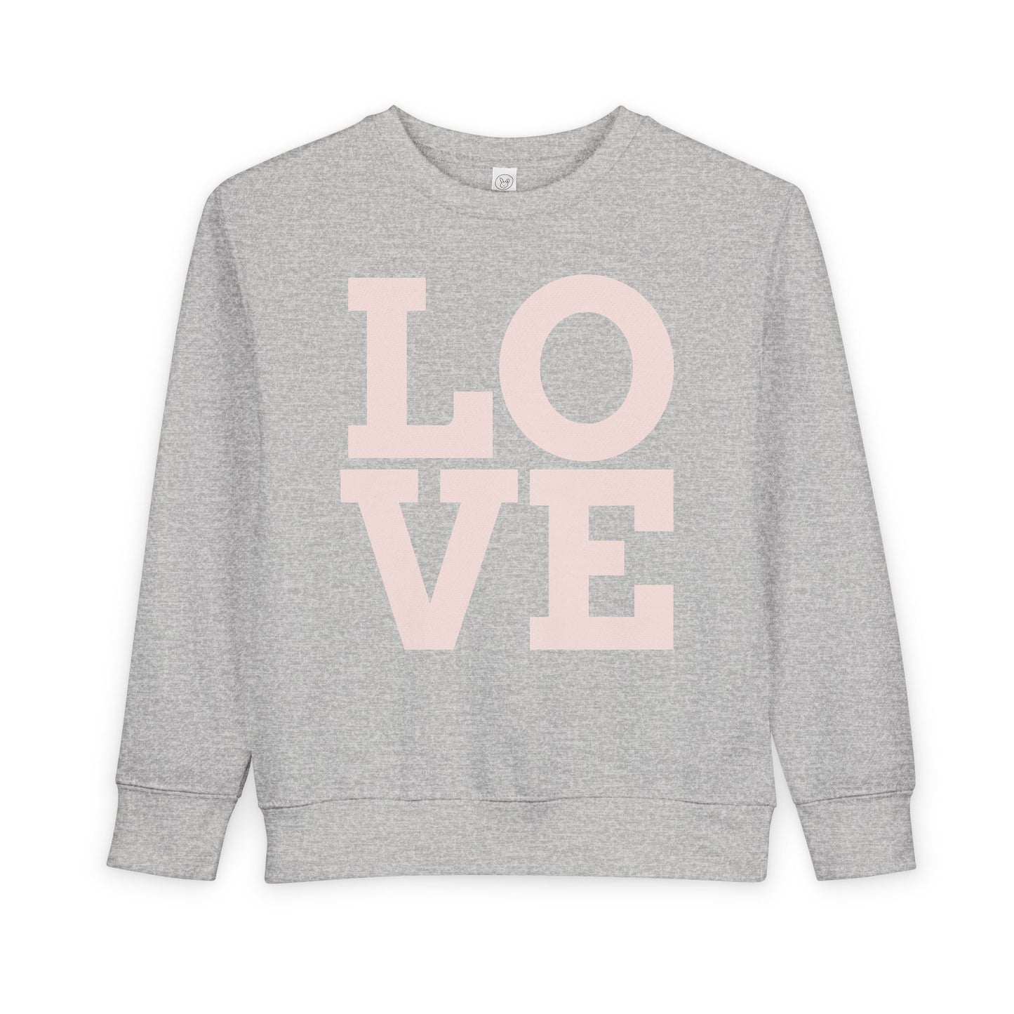 Toddler Sweatshirt with 'LOVE' Design - Cozy Kids Pullover, Cute Toddler Apparel, Gift for Baby Showers, Valentine's Day, Everyday Wear