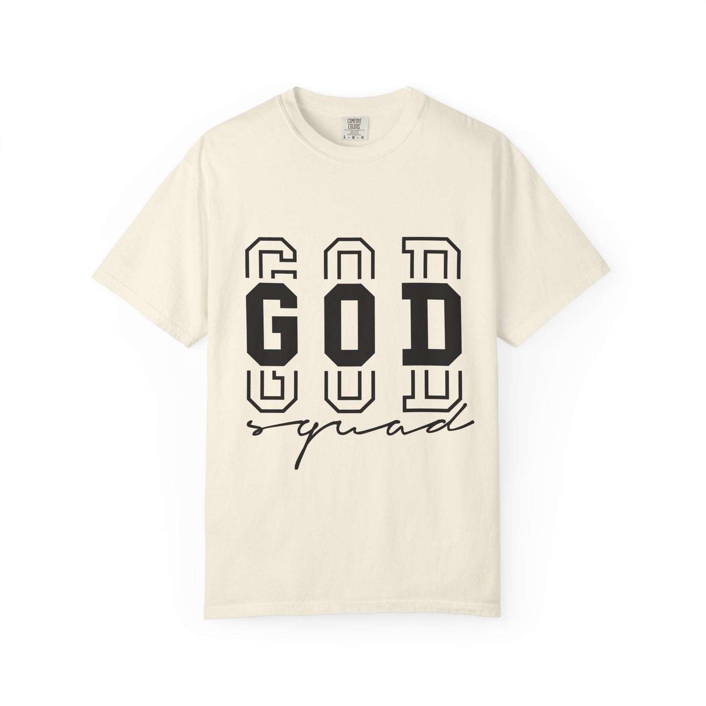 Unisex Garment-Dyed T-shirt with 'GOD Squad' Design - Perfect for Faith Events, Group Outings, Casual Wear, Christian Gifts, and More!